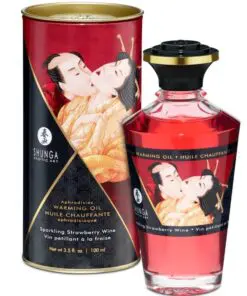 SHUNGA - ACEITE MASAJE EFECTO CALOR FRESAS Y CAVA 100 ML