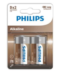 PHILIPS - ALKALINE PILA D LR20 BLISTER*2