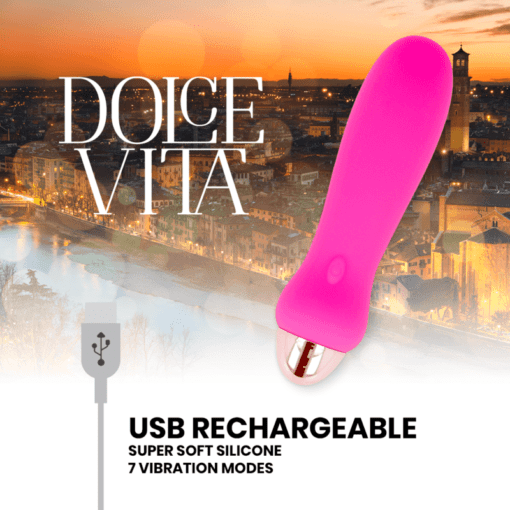 DOLCE VITA - VIBRADOR RECARGABLE FIVE ROSA 7 VELOCIDADES - Imagen 4