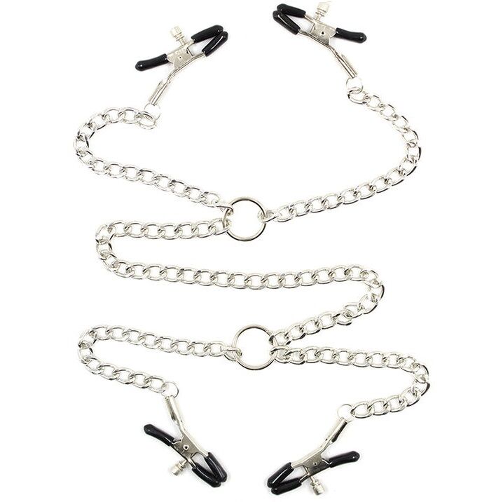 OHMAMA FETISH - 4 PINZAS PEZONES CON CADENAS - Imagen 2