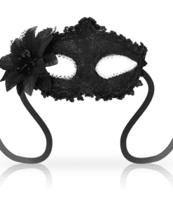 OHMAMA - MASKS ANTIZAZ ESTILO VENECIANO FLOR LATERAL -  NEGRA