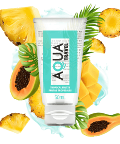 AQUA TRAVEL - LUBRICANTE BASE AGUA SABOR FRUTAS TROPICALES - 50 ML