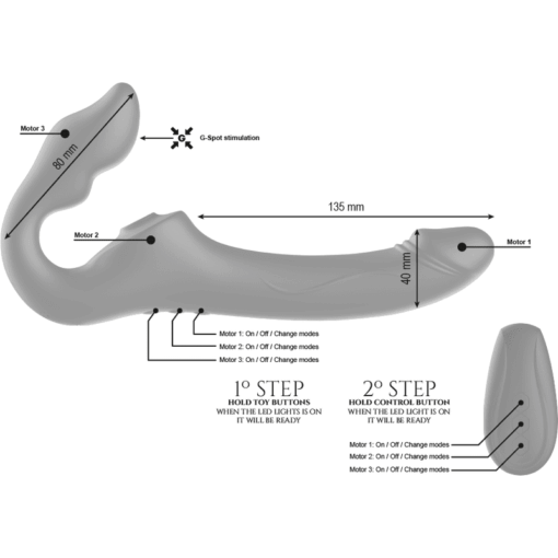 IBIZA - VIBRADOR STRAPLESS CONTROL REMOTO 3 MOTORES 1000 COMBINACIONES. - Imagen 4