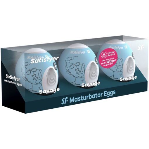 SATISFYER - 3 HUEVOS MASTURBADORES SAVAGE - Imagen 2