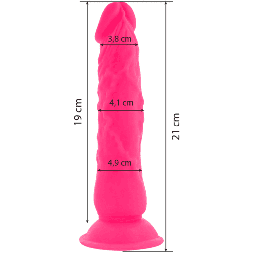 DIVERSIA - DILDO REALÍSTICO FLEXIBLE CON VIBRACIÓN ROSA 21 CM -O- 4.9 CM - Imagen 3