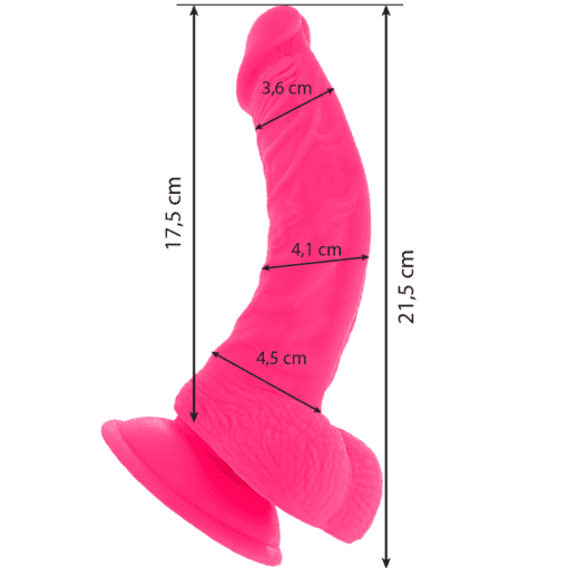DIVERSIA - DILDO REALÍSTICO FLEXIBLE CON VIBRACIÓN ROSA 21.5 CM -O- 4.5 CM - Imagen 3