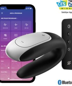 SATISFYER - DOUBLE FUN PARTNER VIBRADOR NEGRO