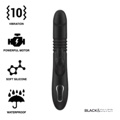 BLACKSILVER - KENJI VIBRADOR RABBIT UP  DOWN COMPATIBLE CON WATCHME