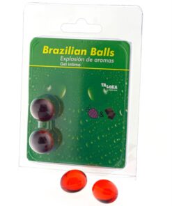 TALOKA - BRAZILIAN BALLS GEL ÍNTIMO FRESA  CHOCOLATE 2 BOLAS