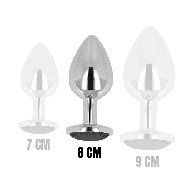 OHMAMA - PLUG ANAL CON CRISTAL NEGRO 8 CM - Imagen 4