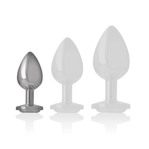 INTENSE - PLUG ANAL METAL ALUMINIO CON CRISTAL PLATA TALLA S - Imagen 4