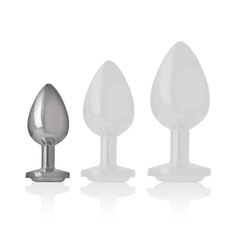INTENSE - PLUG ANAL METAL ALUMINIO CON CRISTAL PLATA TALLA S - Imagen 4