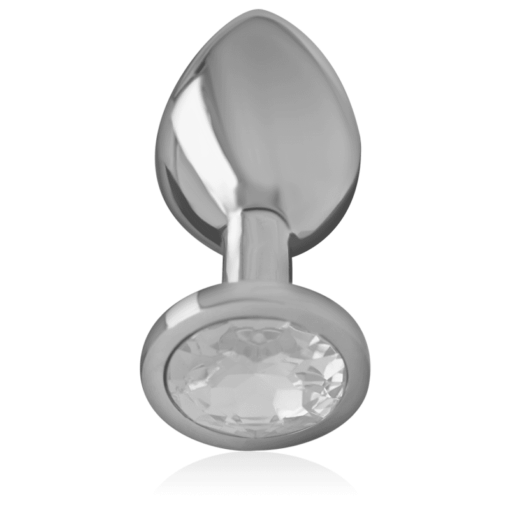 INTENSE - PLUG ANAL METAL ALUMINIO CON CRISTAL PLATA TALLA M - Imagen 3