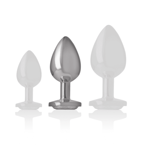 INTENSE - PLUG ANAL METAL ALUMINIO CON CRISTAL PLATA TALLA M - Imagen 5