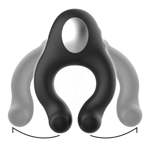 BLACKSILVER - ANILLO VIBRADOR SILICONA 3 MOTORES RECARGABLE NEGRO - Imagen 4