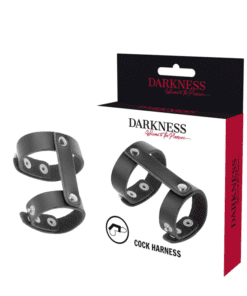DARKNESS - ANILLO PENE Y TESTÍCULOS AJUSTABLE LEATHER