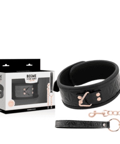 BEGME - BLACK EDITION COLLAR CUERO VEGANO CON FORRO DE NEOPRENO