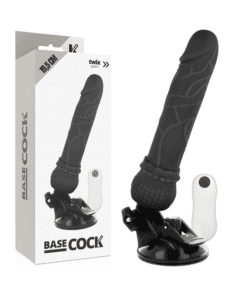 BASECOCK REALISTIC VIBRADOR CONTROL REMOTO NEGRO 19.5 CM