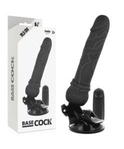 BASECOCK REALISTIC VIBRADOR CONTROL REMOTO NEGRO 19.5CM