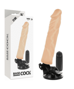 BASECOCK REALISTIC VIBRADOR CONTROL REMOTO NEGRO NATURAL 21CM