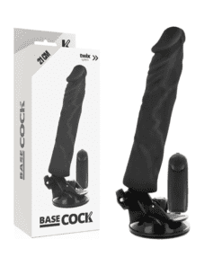 BASECOCK REALISTIC VIBRADOR CONTROL REMOTO NEGRO - NEGRO 21CM