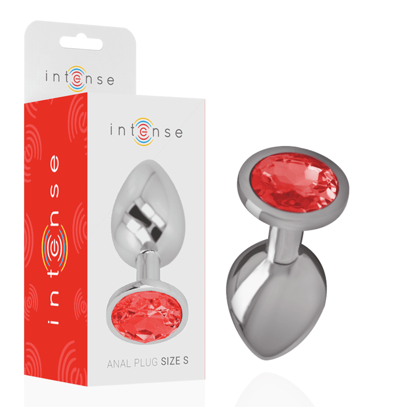 INTENSE - PLUG ANAL METAL ALUMINIO CON CRISTAL ROJO TALLA S - Imagen 2