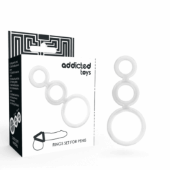 ADDICTED TOYS - SET ANILLOS PENE Y TESTÍCULOS CLEAR