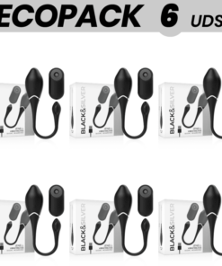 ECOPACK 6 UDS - BLACKSILVER JENELL HUEVO VIBRADOR RECARGABLE