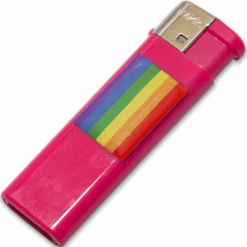 PRIDE - MECHERO ROJO CON BANDERA LGBT
