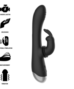 BLACKSILVER - DJ. ADAM ESTIMULADOR RABBIT SILICONA RECARGABLE NEGRO