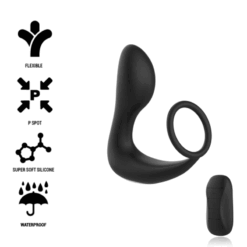 BLACKSILVER - MASAJEADOR ANAL CONTROL REMOTO SILICONA RECARGABLE NEGRO