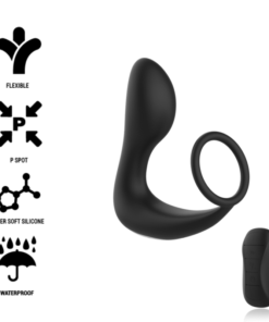 BLACKSILVER - MASAJEADOR ANAL CONTROL REMOTO SILICONA RECARGABLE NEGRO