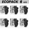 ECOPACK 6 UDS - BLACKSILVER ANILLO VIBRADOR SILICONA 3 MOTORES RECARGABLE NEGRO