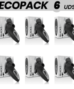 ECOPACK 6 UDS - BLACKSILVER DRAKE DELUXE SUCKING VIBE SILICONA RECARGABLE NEGRO