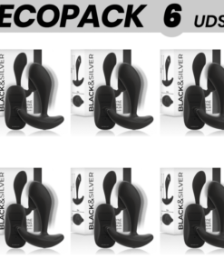 ECOPACK 6 UDS - BLACKSILVER DWAYNE PLUG ANAL SILICONA CONTROL REMOTO