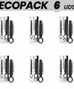 ECOPACK 6 UDS - BLACKSILVER BOB POTENTE CADENA ANAL SILICONA