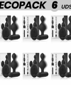 ECOPACK 6 UDS - BLACKSILVER TUCKER PEQUEÑO PLUG ANAL SILICONA CONTROL REMOTO
