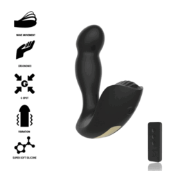 IBIZA - MASAJEADOR ANAL WAVE Y VIBRACIÓN CONTROL REMOTO 11 x 4 CM