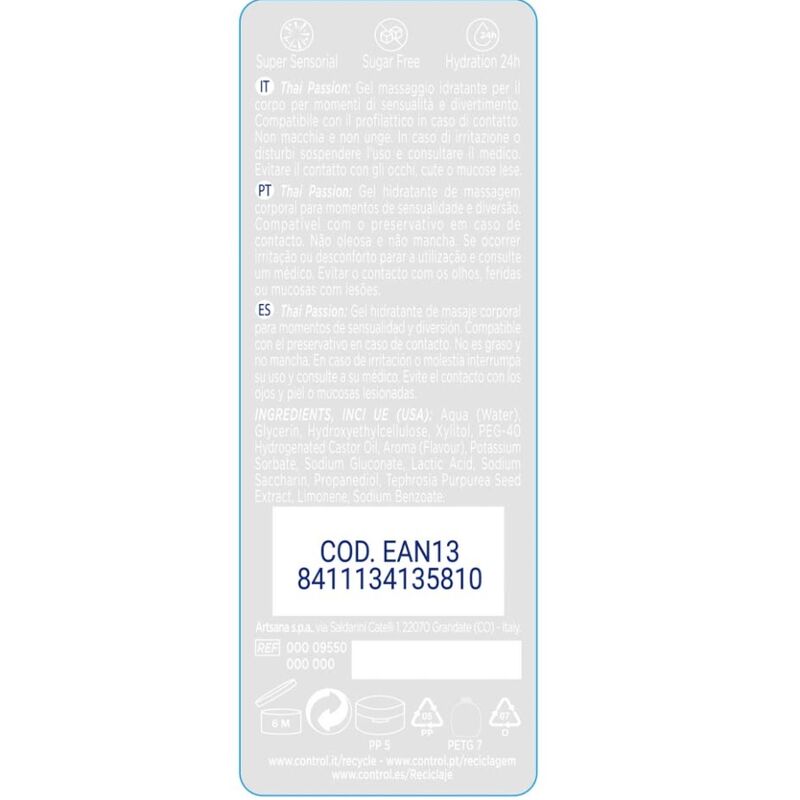 CONTROL - 2 EN 1 MASSAGE  PLEASURE THAI PASSION 200 ML - Imagen 2