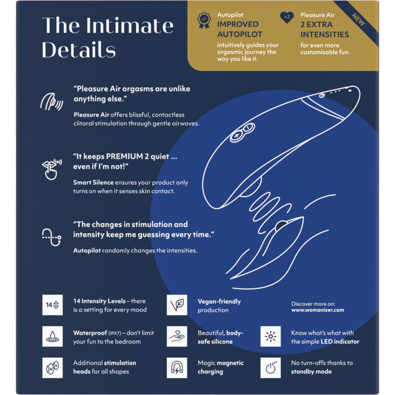 WOMANIZER - PREMIUM 2 ESTIMULADOR DE CLÍTORIS ARÁNDANO - Imagen 4