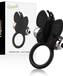 COQUETTE CHIC DESIRE - COCK RING BUTTERFLY ANILLO VIBRADOR NEGRO / GOLD