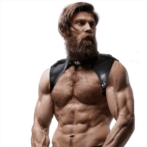 FETISH SUBMISSIVE ATTITUDE - ARNÉS BRIGADE AJUSTABLE ECOPIEL CUELLO HOMBRE - Imagen 3