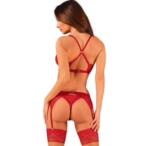 OBSESSIVE - LACELOVE SET TRES PIEZAS ROJO XS/S - Imagen 2