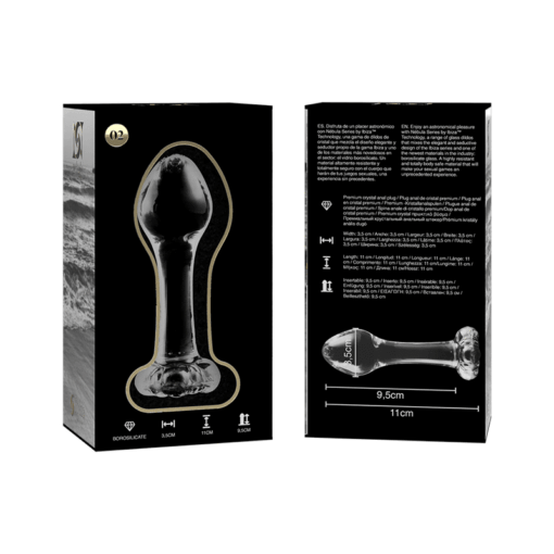 NEBULA SERIES BY IBIZA - MODELO 2 PLUG CRISTAL TRANSPARENTE 11 CM -O- 3.5 CM - Imagen 4