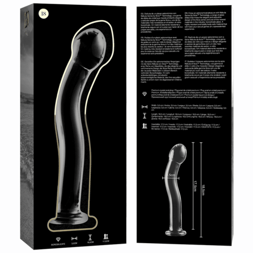 NEBULA SERIES BY IBIZA - MODELO 18 DILDO CRISTAL TRANSPARENTE 18.5 CM -O- 3.5 CM - Imagen 4