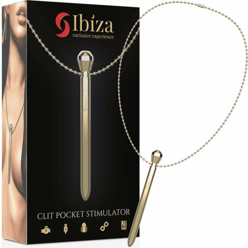 IBIZA - DISCRETO ESTIMULADOR DIAMOND COLLAR RECARGABLE 12 MODOS DE VIBRACIÓN DORADO 12,2 X 1,4 - Imagen 3