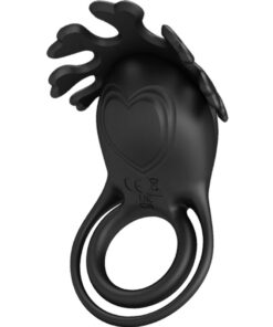 PRETTY LOVE - RUBEN ANILLO VIBRADOR 7 VIBRACIONES SILICONA NEGRO