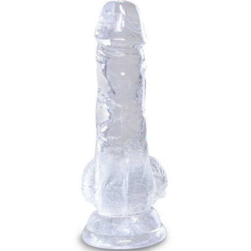 KING COCK - CLEAR PENE REALÍSTICO CON TESTÍCULOS 10.1 CM TRANSPARENTE - Imagen 2