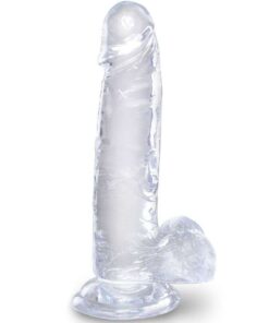 KING COCK - CLEAR PENE REALÍSTICO CON TESTÍCULOS 15.2 CM TRANSPARENTE