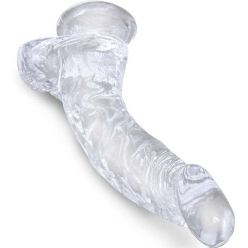 KING COCK - CLEAR PENE REALÍSTICO CURVADO CON TESTÍCULOS 16.5 CM TRANSPARENTE - Imagen 2